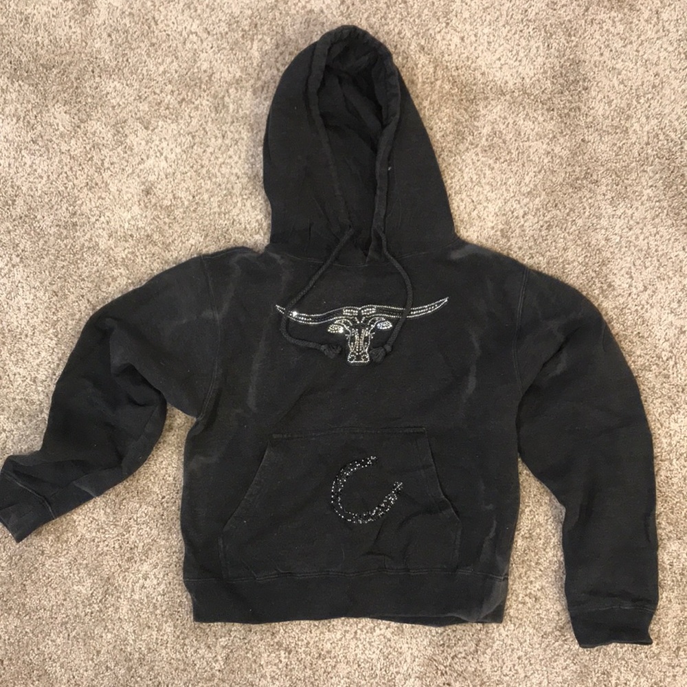 Dark grey steer head hoodie